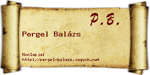 Pergel Balázs névjegykártya